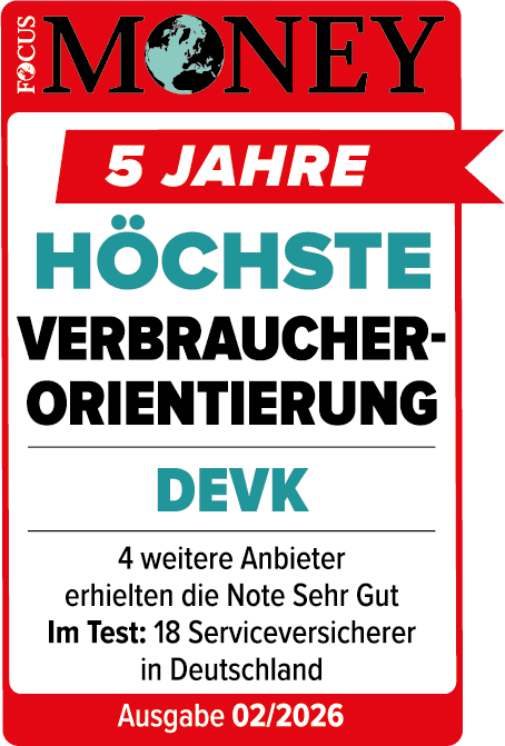 Focus Money: Höchste Verbraucherorientierung — DEVK, Ausgabe 02/2026